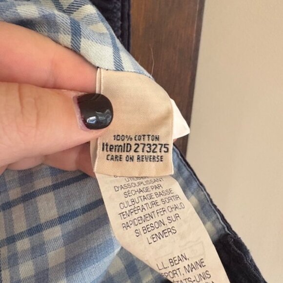 L.L. Bean Navy Blue Corduroy Button-Down Shirt, Size Medium - Picture 4 of 6